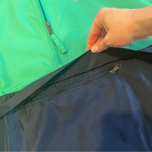 Champion Green Myth/Navy Coloblocked Packable Jacket Size Small - Picture 6 of 11